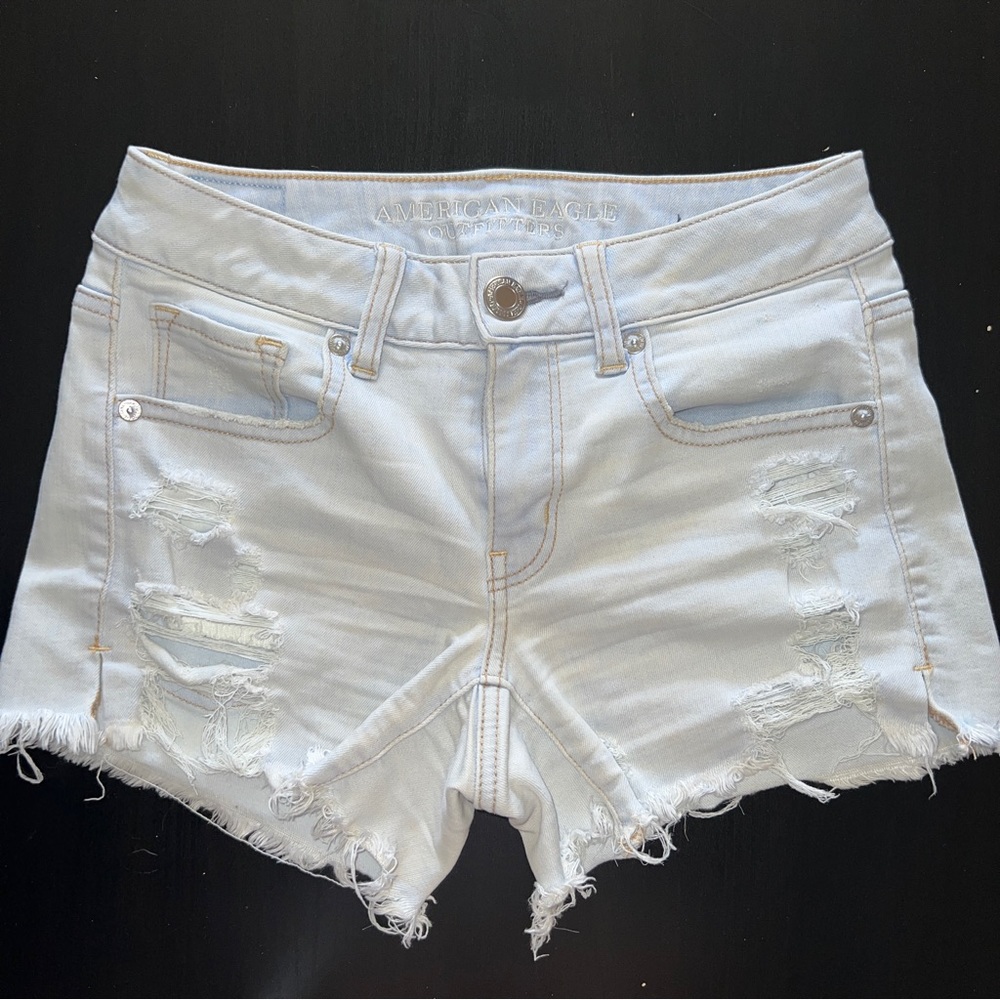 American Eagle Outfitters Jean Shorts Light Blue Super Stretch Size 2